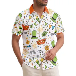Carnival Masks Top Hats Champagne Flutes Fireworks Party - Celebration Gift Hawaiian Shirt