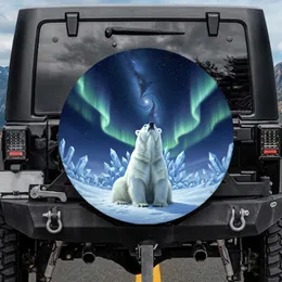 Majestic Polar Bear Arctic Ice Cosmic Starry Sky - Wildlife Lover Gift Spare Tire Cover