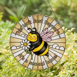 Smiling Bumblebee Daisy Daycare Second Home - Daycare Teacher Appreciation Gift Stained Glass Suncatcher
