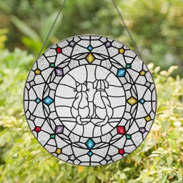 Cat Dog Gemstone Mosaic - Home Decor Gift for Pet Lover Stained Glass Suncatcher