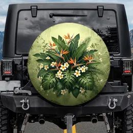 Bird-of-Paradise Plumeria Tropical Foliage - Outdoor Lifestyle Gift Spare Tire Cover