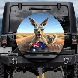 Kangaroo Koala Aviator Outback Highway - Road Trip Adventure Gift Spare Tire Cover