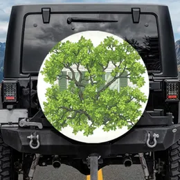 Green Tree Foliage Building Facade - Outdoor Decor Gift for Nature Lover Spare Tire Cover