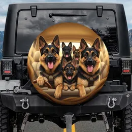 Five German Shepherds Car Interior Journey - German Shepherd Dog Lover Gift Spare Tire Cover