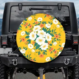 Floral Field Blossoms Leaves Sprigs - Nature Lover Gift Spare Tire Cover