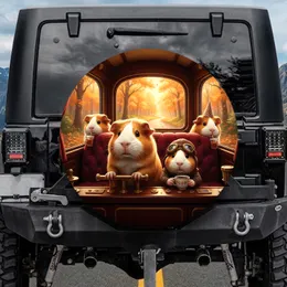 Guinea Pig Adventurers Autumn Drive - Forest Journey Home Decor Gift for Pet Lovers Spare Tire Cover