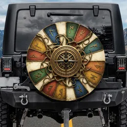 Compass Rose Eight Point Star Greek Key Ancient Symbols - Outdoor Adventure Gift Spare Tire Cover