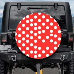 Red White Polka Dots - Year-Round Auto Decor Gift and Vehicle Accessory for Polka Dot Lovers Spare Tire Cover