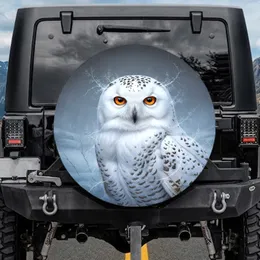 Majestic Snowy Owl Orange Eyes Arctic Winter - Wildlife Lover Gift for Owl Lover Spare Tire Cover