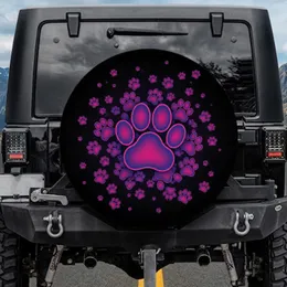 Glowing Walking Animal Paw Prints - Travel Essentials Pet Lover Gift Spare Tire Cover