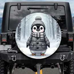 Baby Penguin Beanie Scarf Winter Forest Snow Scene - Wildlife Lover Gift Spare Tire Cover