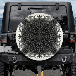 Gothic Mandala Cruciform Structure Tendrils Wings Filigree - Home Decor Gift for Car Spare Tire Cover