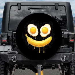 Smiling Fried Eggs Banana Face - Food Lover Everyday Gift Spare Tire Cover