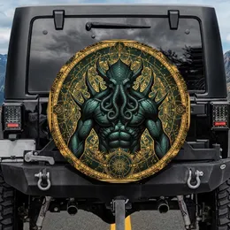 Cosmic Cephalopod Entity Ancient Runes - Fantasy Horror Home Decor Gift Spare Tire Cover