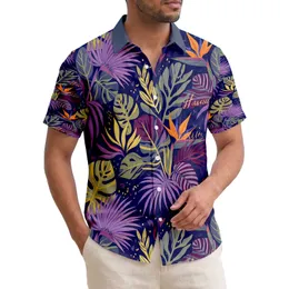 Tropical Palm Leaves Bird-of-Paradise Flowers Hawaii Script - Home Decor Gift Hawaiian Shirt