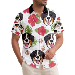 Bernese Mountain Dog Tropical Hawaiian Floral Waves - Dog Lover Home Decor Gift Hawaiian Shirt