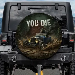 Skeleton Hot Rod Mud Roadster - Road Trip Adventure Gift for Car Lovers Spare Tire Cover