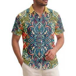 Tropical Arabesque Floral Blossoms Scrollwork Leaves - Home Decor Gift Hawaiian Shirt