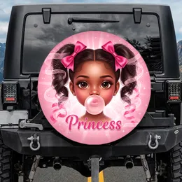 Princess Girl Bubblegum Pigtails Pink Bows Princess Lover Gift Spare Tire Cover