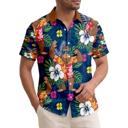 Bigfoot Aviator Tropical Hibiscus Floral - Vacation Home Decor Gift Hawaiian Shirt