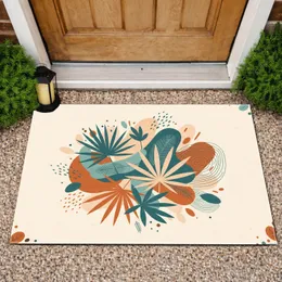 Large Flowing Organic Shapes Broad Palm Leaves - Full Coverage Home Decor Gift Doormat