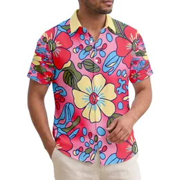 Island Tropical Flowers and Leaf Clusters - Vacation Travel Gift for Beachgoers Hawaiian Shirt