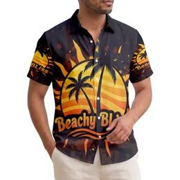 Retro Sun Palm Trees Beachy Bliss - Beach Lifestyle Summer Getaway Gift Hawaiian Shirt