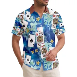 Playing Cards Kings Queens Aces Tropical Vacation Gift for Card Player Hawaiian Shirt