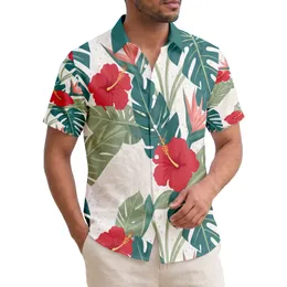 Hibiscus Bird-of-Paradise Flowering Monstera Tropical Leaves - Island Home Decor Gift Hawaiian Shirt