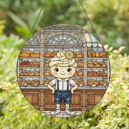 Anthropomorphic Lemon Cupcake Character Bakery Home Decor Gift for Bakery Lover Stained Glass Suncatcher