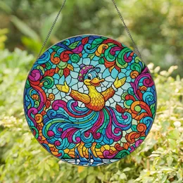 Cheerful Spotted Duck Abstract Stained Glass Mosaic - Home Decor Gift for Duck Lover Stained Glass Suncatcher