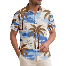 Tropical Palm Trees Ocean Waves - Summer Vacation Travel Essentials for Beach Trips Hawaiian Shirt