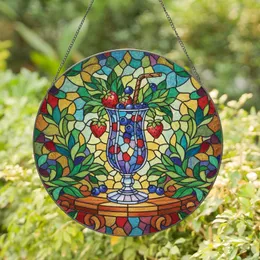 Overflowing Hurricane Glass Strawberries Blueberries - Home Decor Gift for Fruit Lover Stained Glass Suncatcher