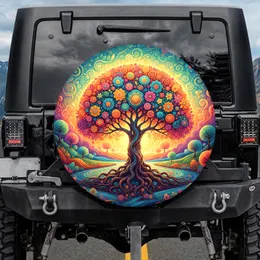 Tree of Life Canopy Flower Medallion Organic Landscape Swirling Sky - Home Decor Gift Spare Tire Cover