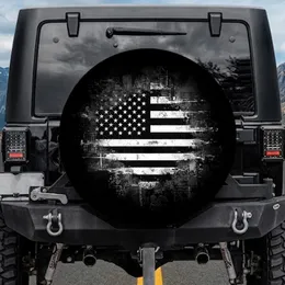 Distressed Rugged American Flag - Independence Day Gift for Veterans Spare Tire Cover