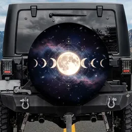 Radiant Full Moon Astrological Orbits Cosmic Stars - Astrology Lover Gift Spare Tire Cover