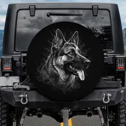 Powerful Alert German Shepherd Dog Head Profile - Dog Lover Gift Spare Tire Cover