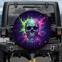 Cosmic Neon Skull - Outdoor Lifestyle Accessory Gift Spare Tire Cover