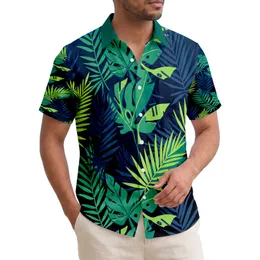 Hawaiian Tropical Palm Leaves Broad Foliage - Beach Vacation Travel Home Decor Gift Hawaiian Shirt