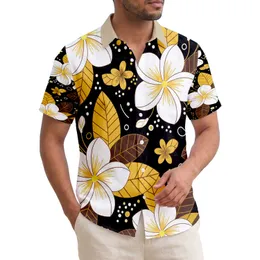 Tropical Abstract Floral Leaves Organic Dots Curvilinear Accents - Home Decor Gift Hawaiian Shirt
