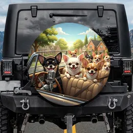Chihuahuas Driving Car - Dog Lover Gift for Chihuahua Owners Spare Tire Cover