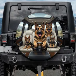 German Shepherd Dogs Car Ride - Adventure Travel Gift for Dog Lovers Spare Tire Cover