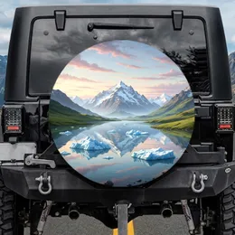 Glacial Lake Ice Chunks Snow Mountains Alpine Meadow - Outdoor Lover Gift Spare Tire Cover