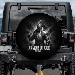 Knight Armor Battle Axe Rampant Lion - Christian Faith Gift for Him Spare Tire Cover