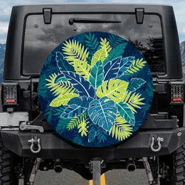 Dense Tropical Leaves Palm Fronds Jungle Foliage Botanical Tapestry - Jungle Decor Gift Spare Tire Cover