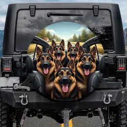 German Shepherds Highway Road Trip Adventure Dog Lover Gift Spare Tire Cover