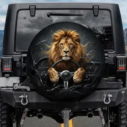 Powerful Lion Steering Wheel Automotive Dashboard - Car Lover Gift Spare Tire Cover