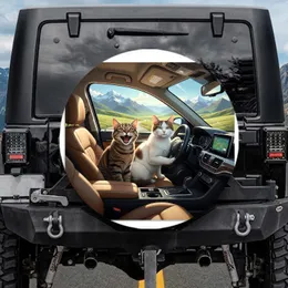 Realistic Cats Vehicle Interior - Road Trip Lover Gift Spare Tire Cover