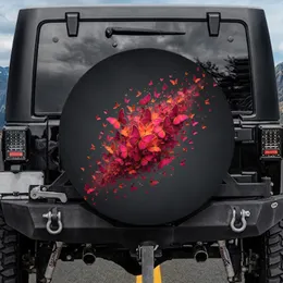 Fuchsia Magenta Orange-Red Butterfly Swarm Realistic Flying - Nature Lover Car Decor Gift Spare Tire Cover