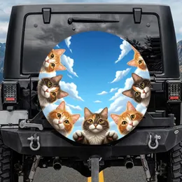 Domestic Tabbies Calico Cats Cloudscape - Cat Lover Gift Spare Tire Cover